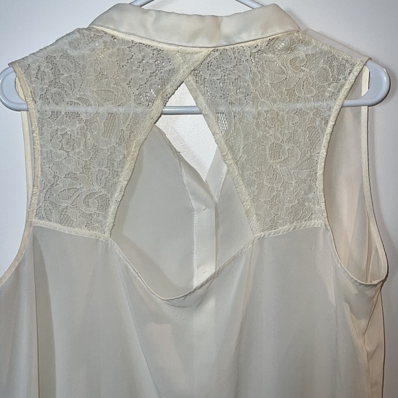 Kirra Sheer Lace Off White/Cream Tank Top Blouse - Picture 4 of 5